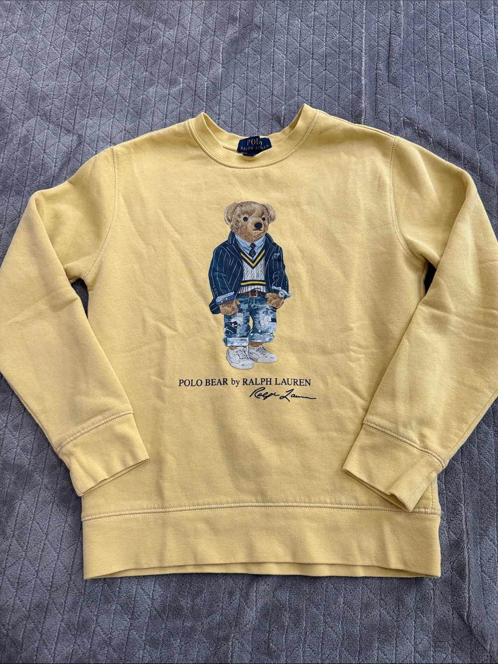 Polo by Ralph Lauren Yellow Polo Bear Crewneck Sweatshirt